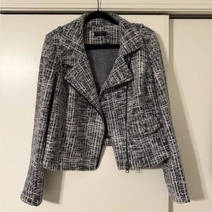 Lane Bryant Black and White Blazer Asymmetrical Closure